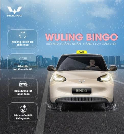 BÍ QUYẾT BẤT BẠI: WULING BINGO EV – CHIẾN BINH MƯA GIÓ CHO DỊCH VỤ TAXI CÔNG NGHỆ!